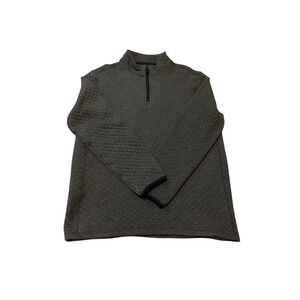 J. Crew Authentic Fleece Mens Large Gray Quilted Quarter Zip Pullover